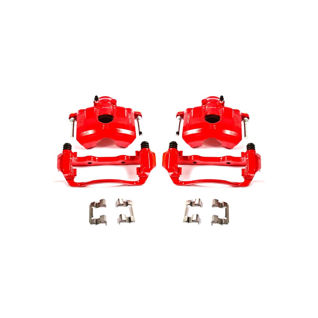 PowerStop S5068 - Disc Brake Caliper Set, Red, Powdercoated with Bracket