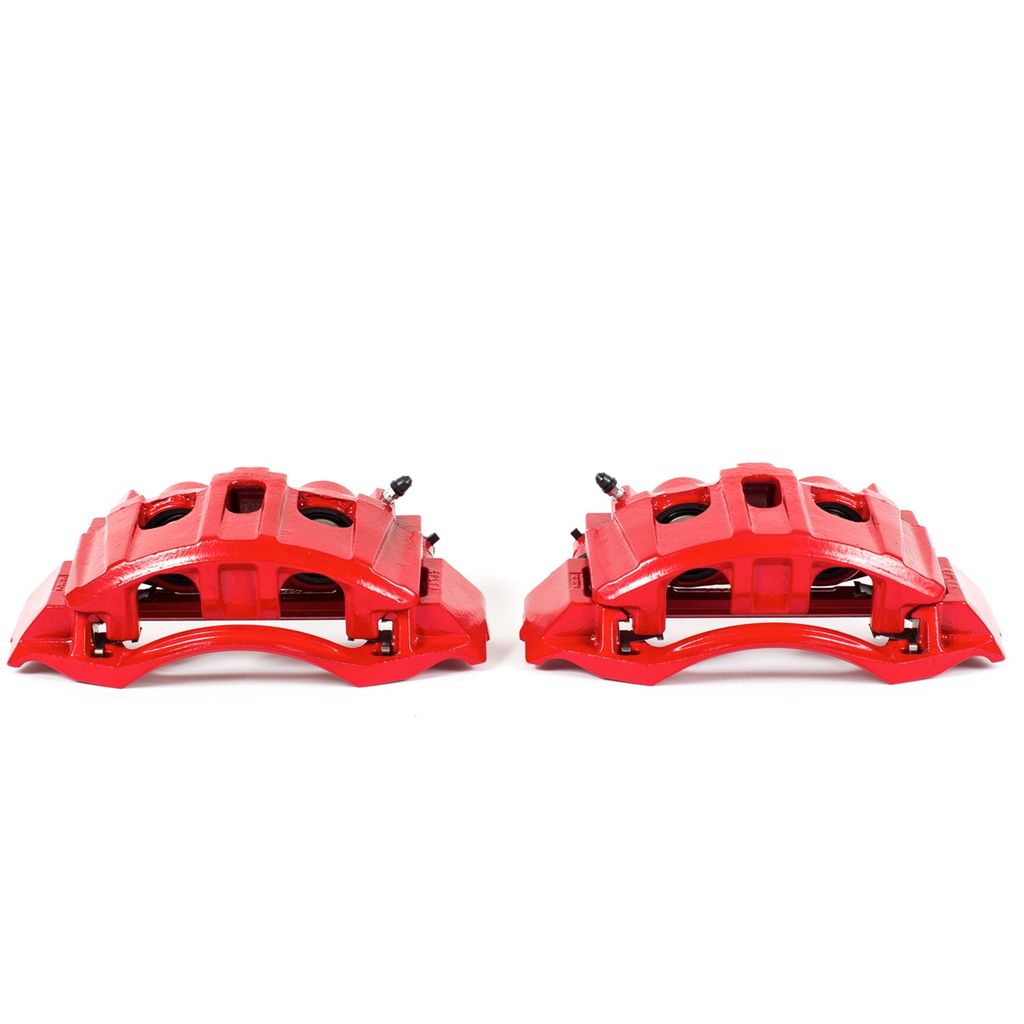 PowerStop S5074 - Disc Brake Caliper Set, Red, Powdercoated with Bracket