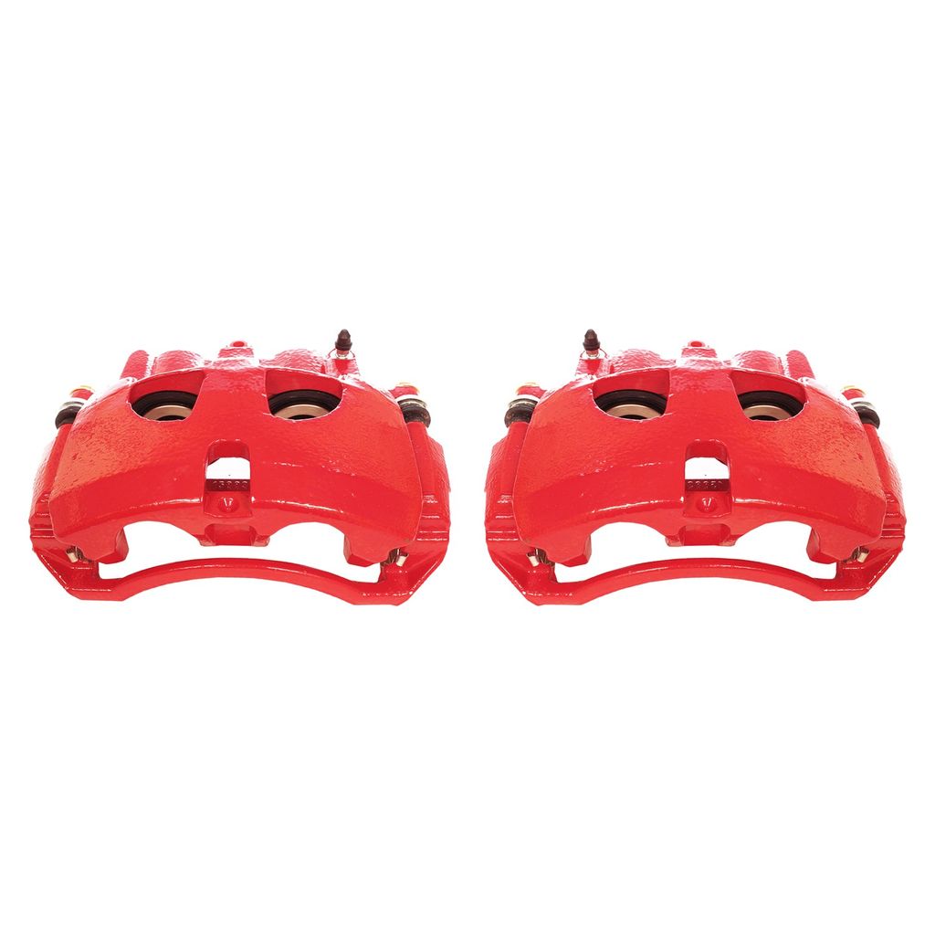 PowerStop S5172 - Disc Brake Caliper Set, Red, Powdercoated with Bracket