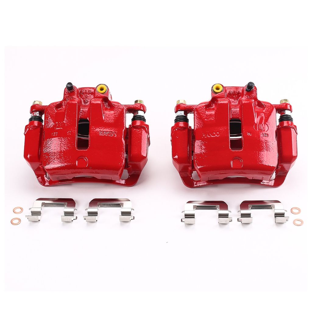 PowerStop S5270A - Disc Brake Caliper Set, Red, Powdercoated with Bracket