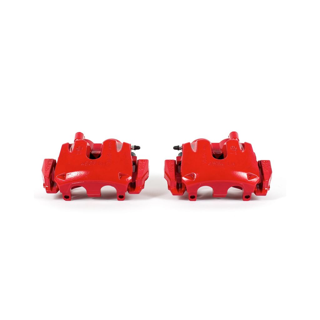 PowerStop S5296 - Disc Brake Caliper Set, Red, Powdercoated with Bracket