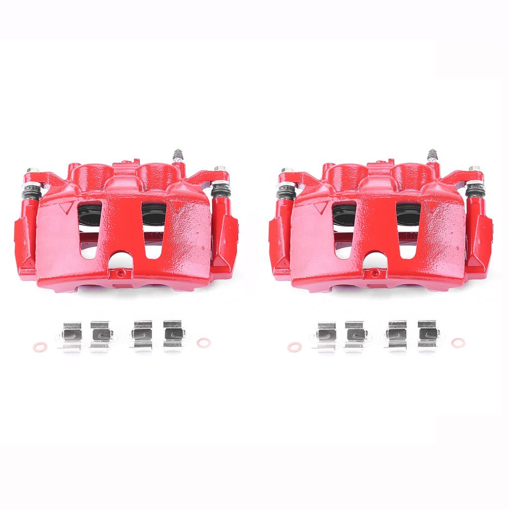 PowerStop S5402 - Disc Brake Caliper Set, Red, Powdercoated with Bracket