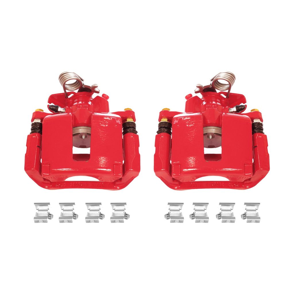 PowerStop S5466 - Disc Brake Caliper Set, Red, Powdercoated with Bracket