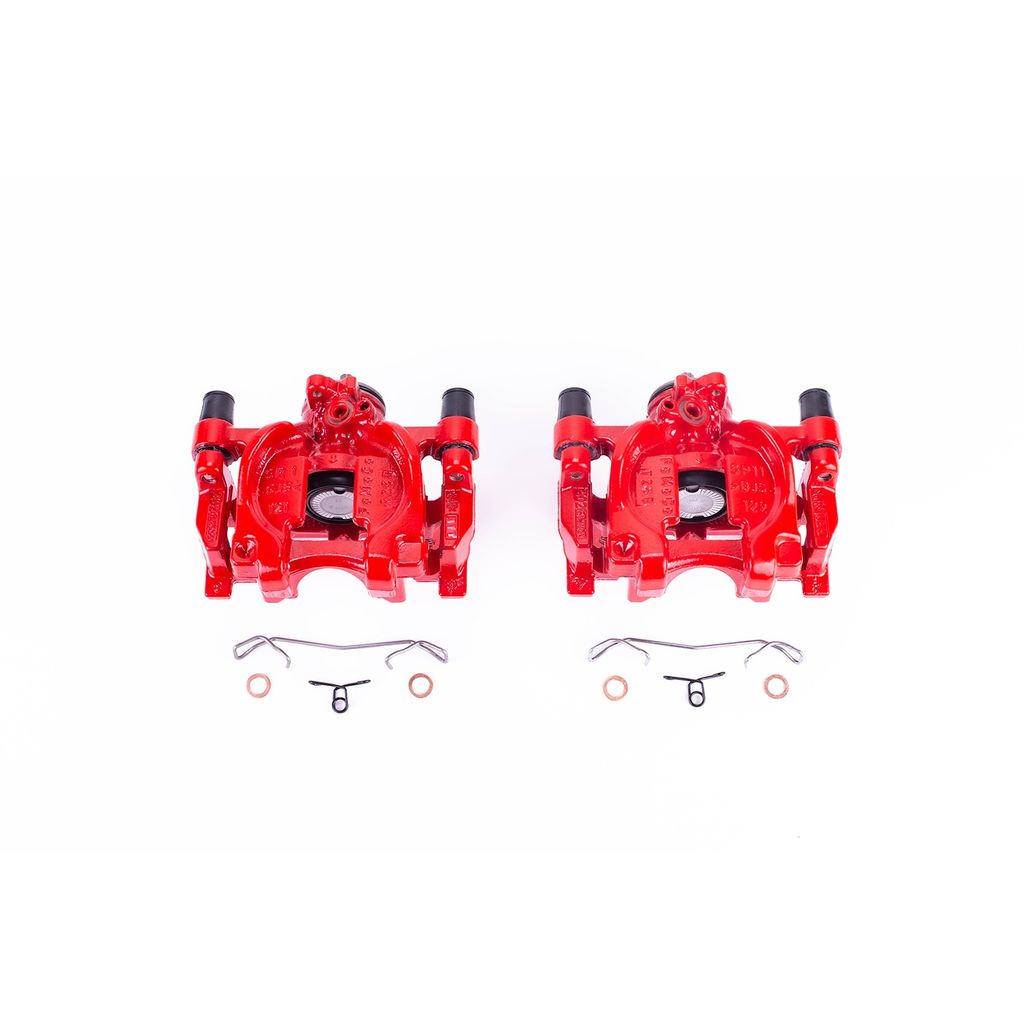 PowerStop S5476 - Disc Brake Caliper Set, Red, Powdercoated with Bracket