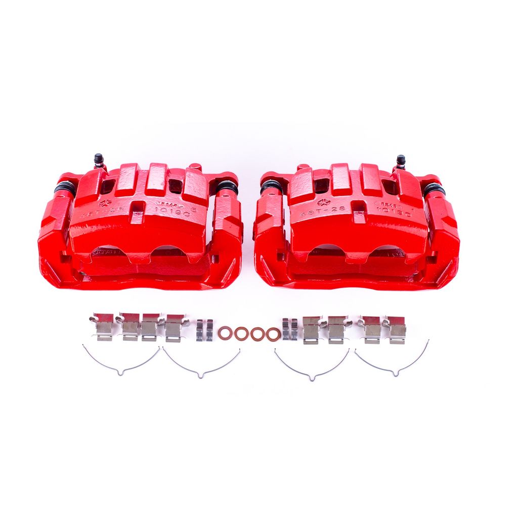 PowerStop S5508 - Disc Brake Caliper Set, Red, Powdercoated with Bracket