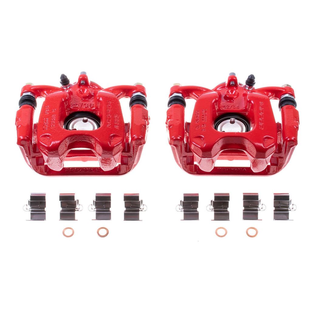 PowerStop S5536 - Disc Brake Caliper Set, Red, Powdercoated with Bracket