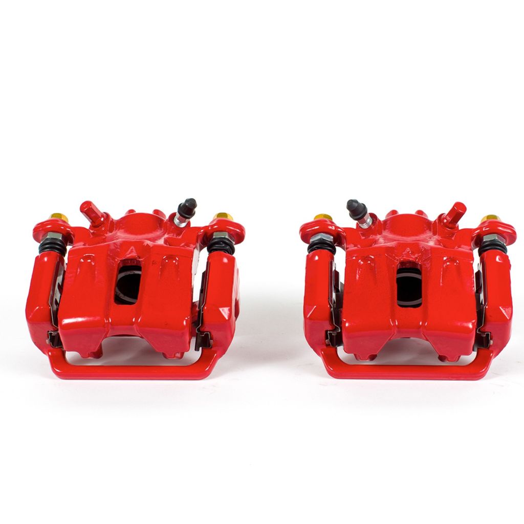PowerStop S6026 - Disc Brake Caliper Set, Red, Powdercoated with Bracket