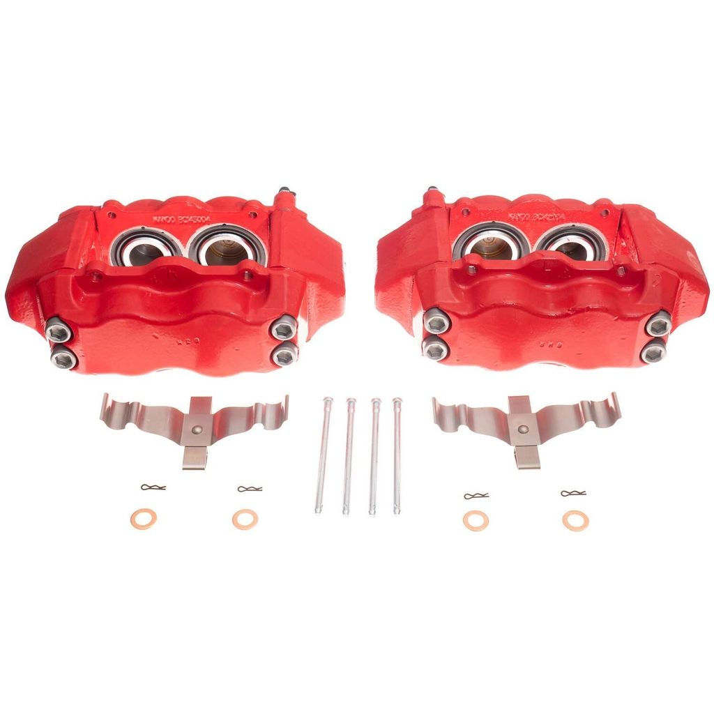 PowerStop S6142 - Disc Brake Caliper Set, Red, Powdercoated