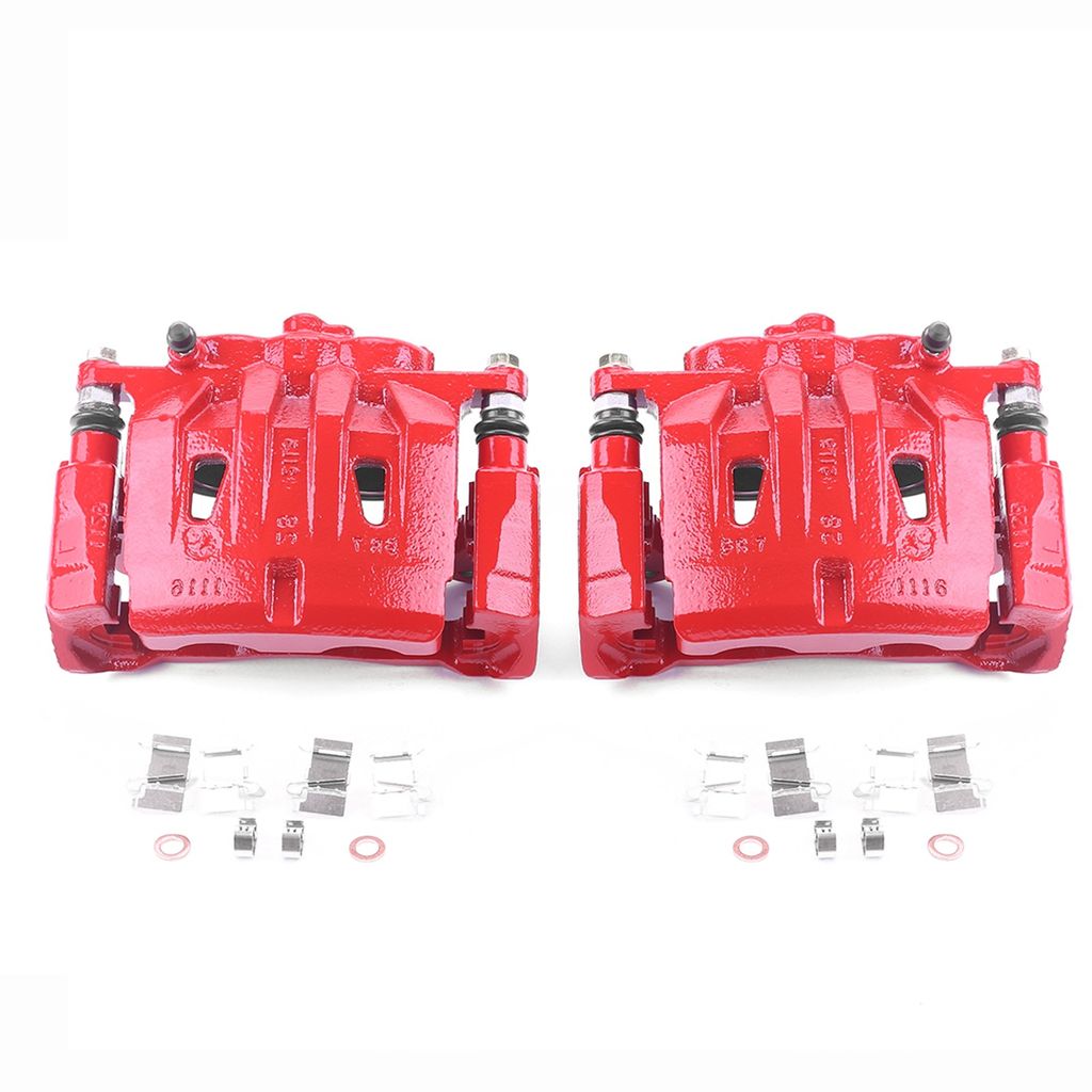 PowerStop S6274 - Disc Brake Caliper Set, Red, Powdercoated with Bracket