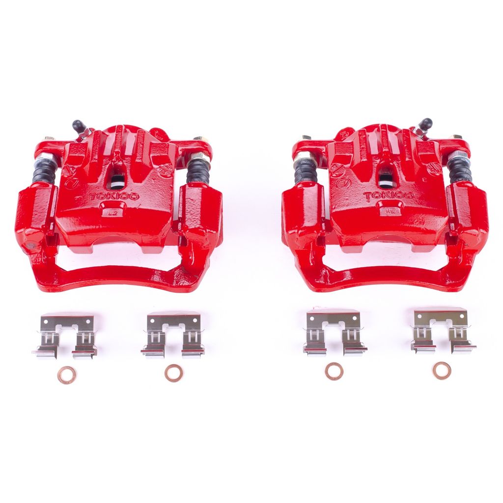 PowerStop S6276 - Disc Brake Caliper Set, Red, Powdercoated with Bracket