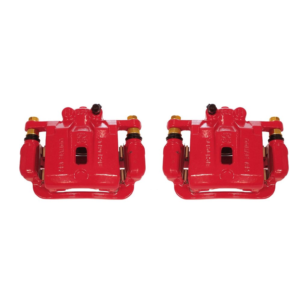 PowerStop S6394 - Disc Brake Caliper Set, Red, Powdercoated with Bracket