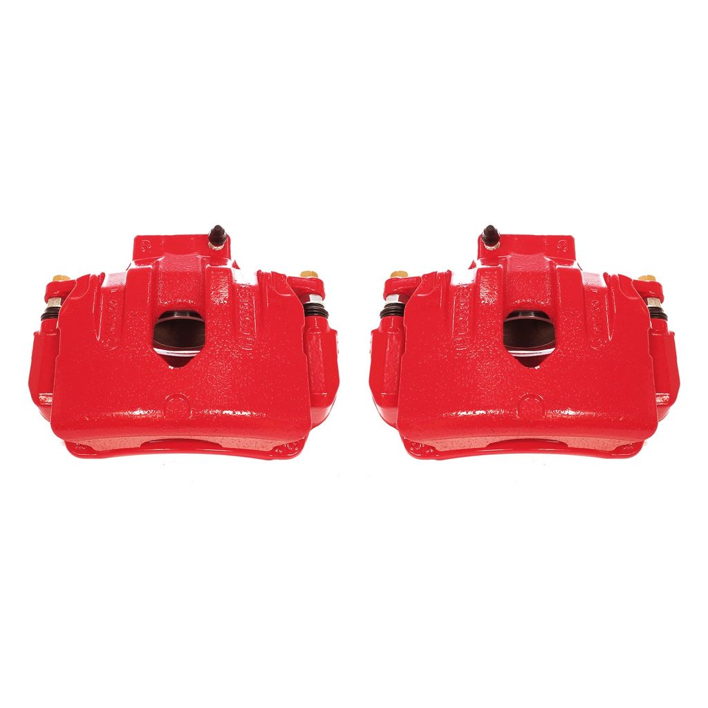 PowerStop S6412 - Disc Brake Caliper Set, Red, Powdercoated with Bracket