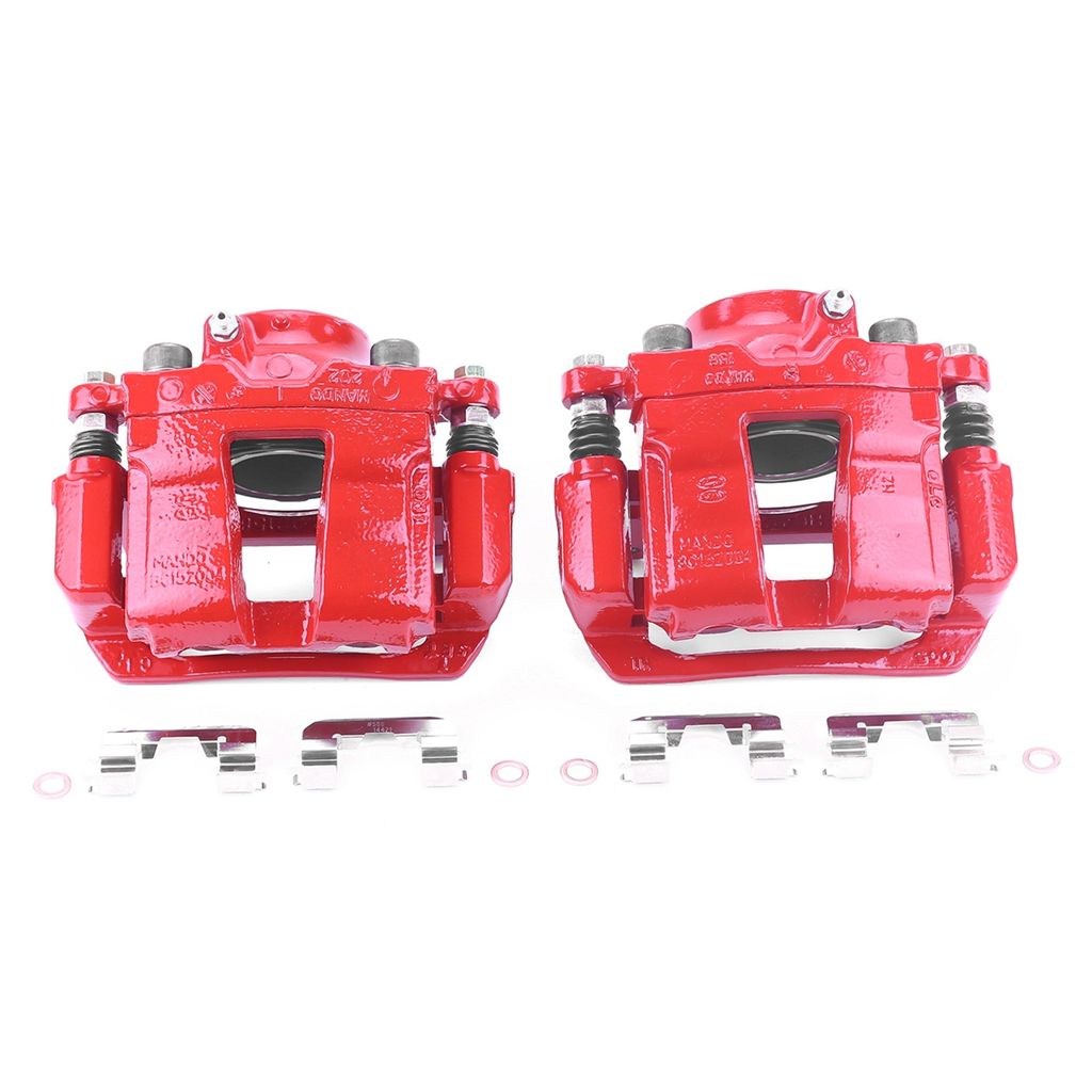 PowerStop S6460 - Disc Brake Caliper Set, Red, Powdercoated with Bracket