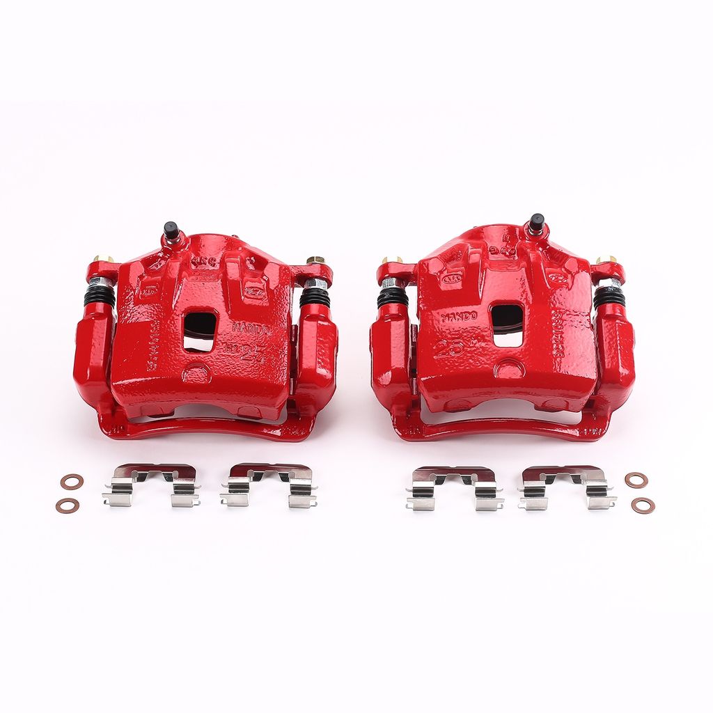 PowerStop S6464 - Disc Brake Caliper Set, Red, Powdercoated with Bracket