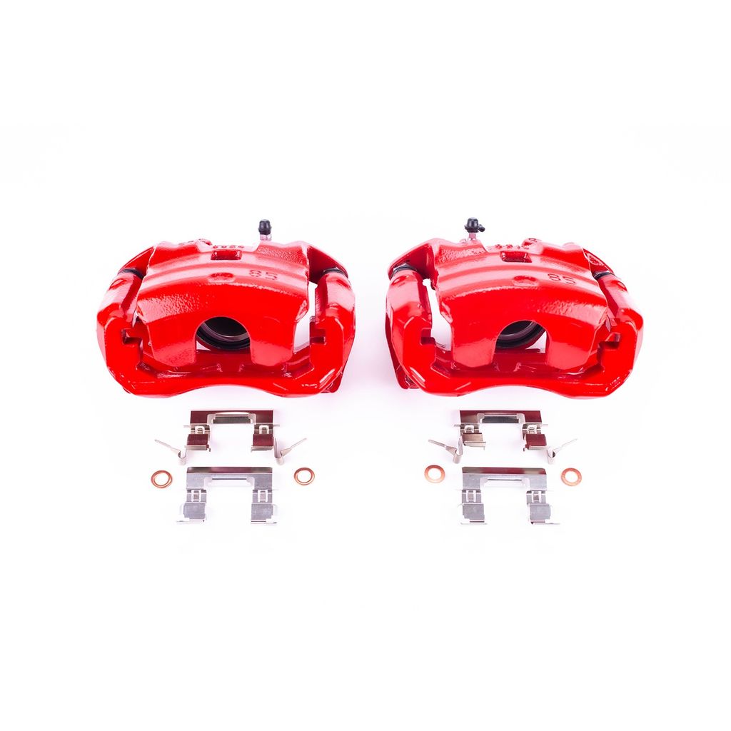 PowerStop S6640 - Disc Brake Caliper Set, Red, Powdercoated with Bracket