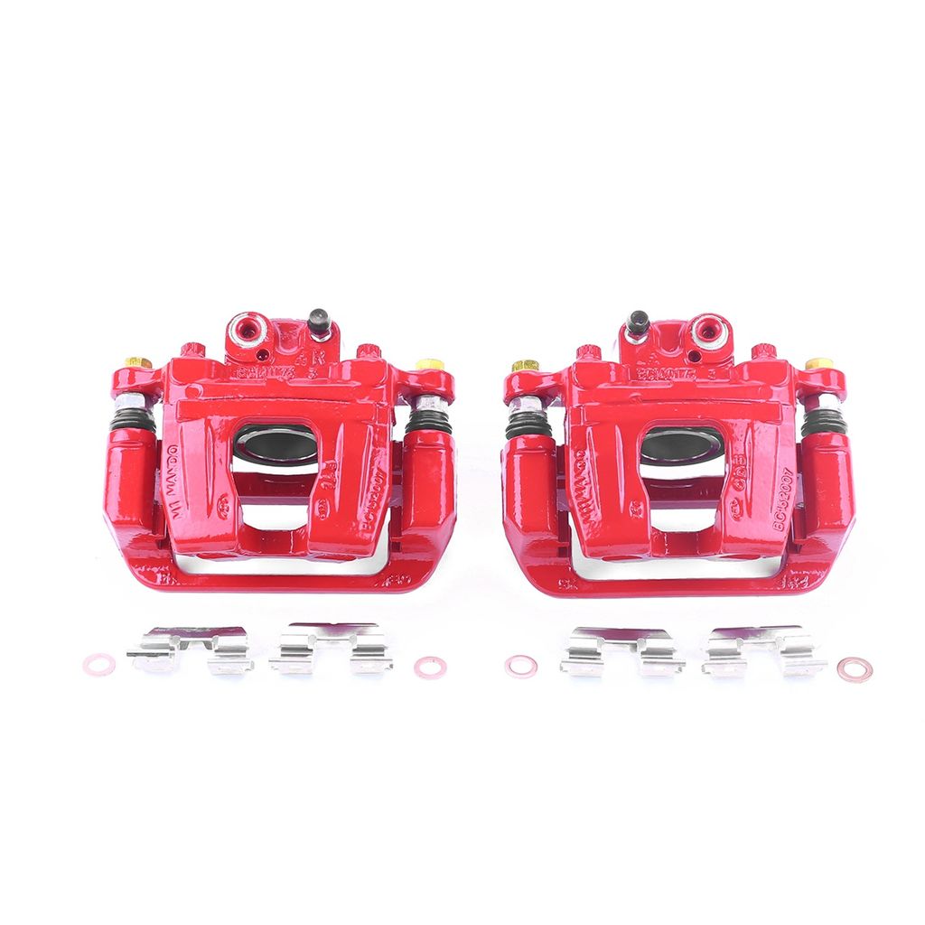 PowerStop S6956 - Disc Brake Caliper Set, Red, Powdercoated with Bracket