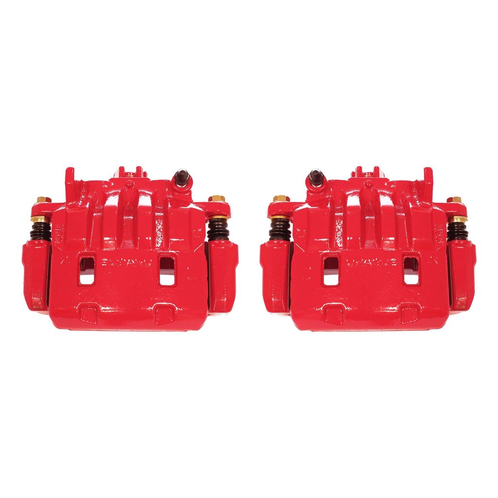 PowerStop S7084 - Disc Brake Caliper Set, Red, Powdercoated with Bracket
