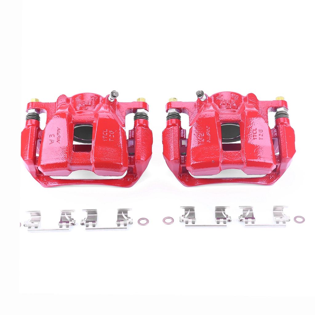PowerStop S7106 - Disc Brake Caliper Set, Red, Powdercoated with Bracket