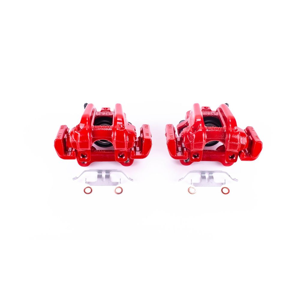 PowerStop S7110 - Disc Brake Caliper Set, Red, Powdercoated with Bracket