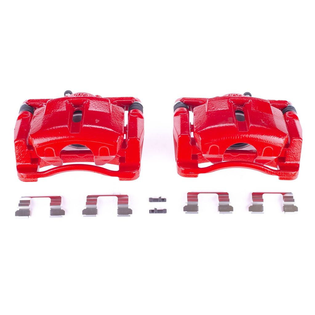 PowerStop S7120 - Disc Brake Caliper Set, Red, Powdercoated with Bracket