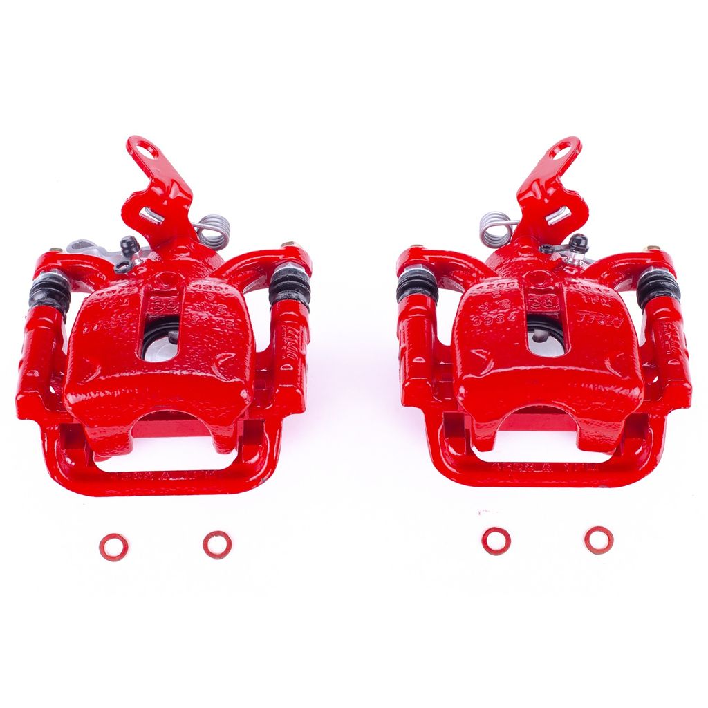 PowerStop S7272 - Disc Brake Caliper Set, Red, Powdercoated with Bracket