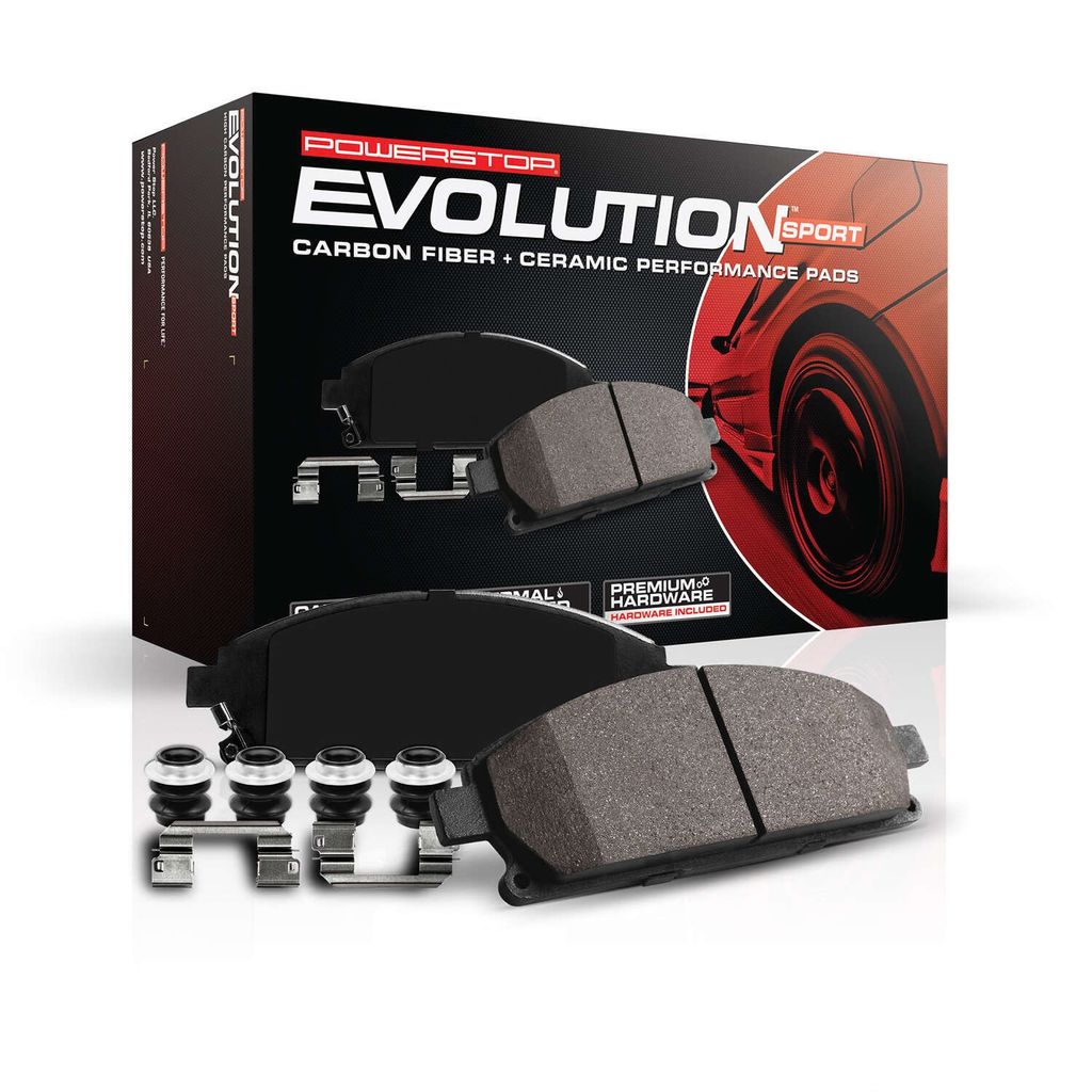 PowerStop Z23-2370 - Z23 Daily Driver Carbon-Fiber Ceramic Brake Pads with Hardware Kit