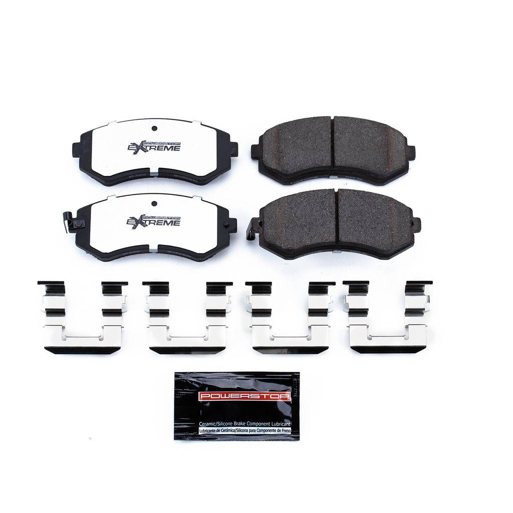 PowerStop Z26-422 - Z26 Street Performance Carbon Fiber Ceramic Brake Pads with Hardware
