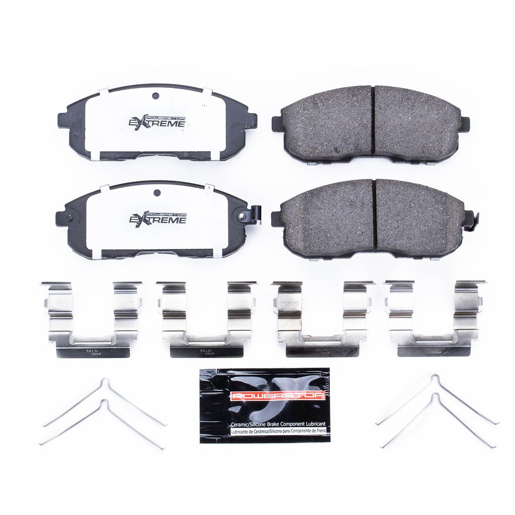 PowerStop Z26-430 - Z26 Street Performance Carbon Fiber Ceramic Brake Pads with Hardware
