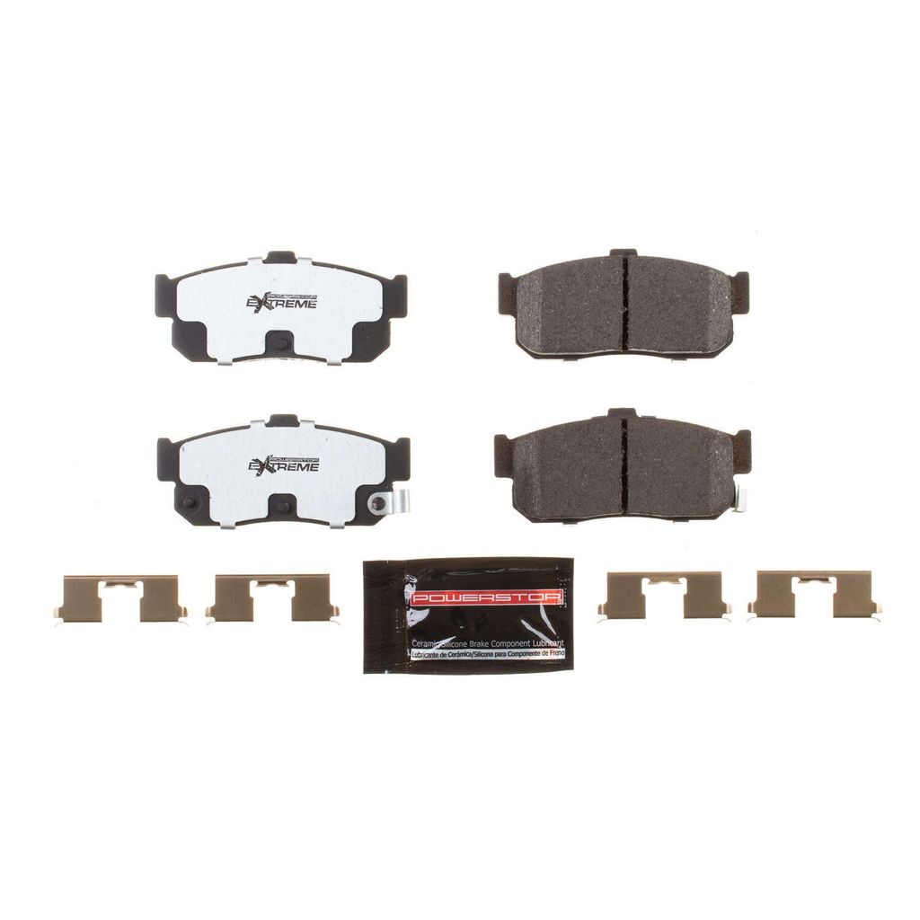 PowerStop Z26-540 - Z26 Street Performance Carbon Fiber Ceramic Brake Pads with Hardware