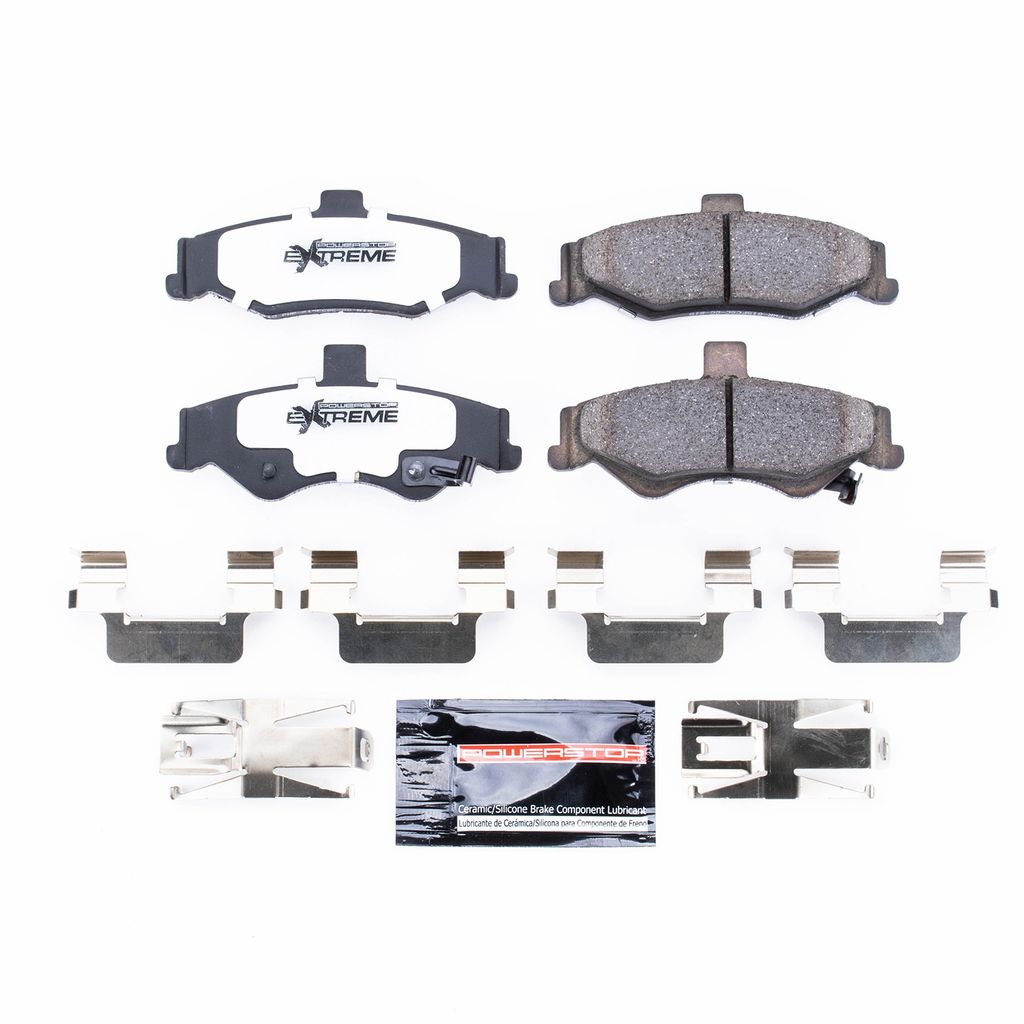 PowerStop Z26-750 - Z26 Street Performance Carbon Fiber Ceramic Brake Pads with Hardware