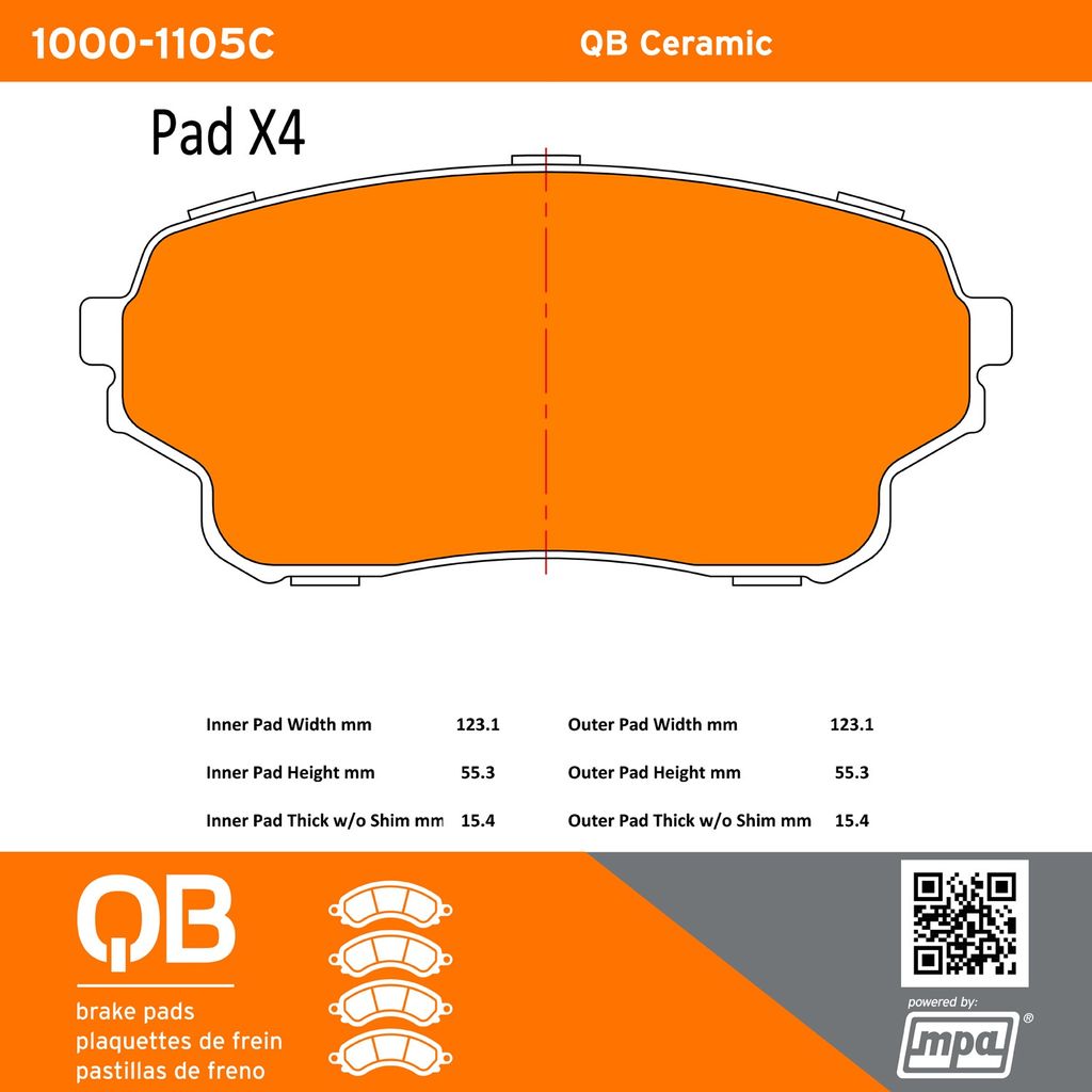 Quality-Built 1000-1105C - QB Ceramic Brake Pad Set