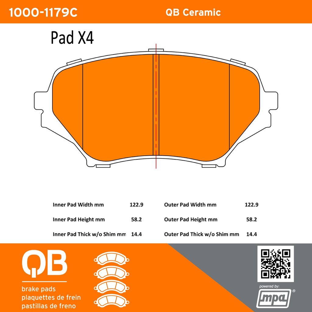 Quality-Built 1000-1179C - QB Ceramic Brake Pad Set