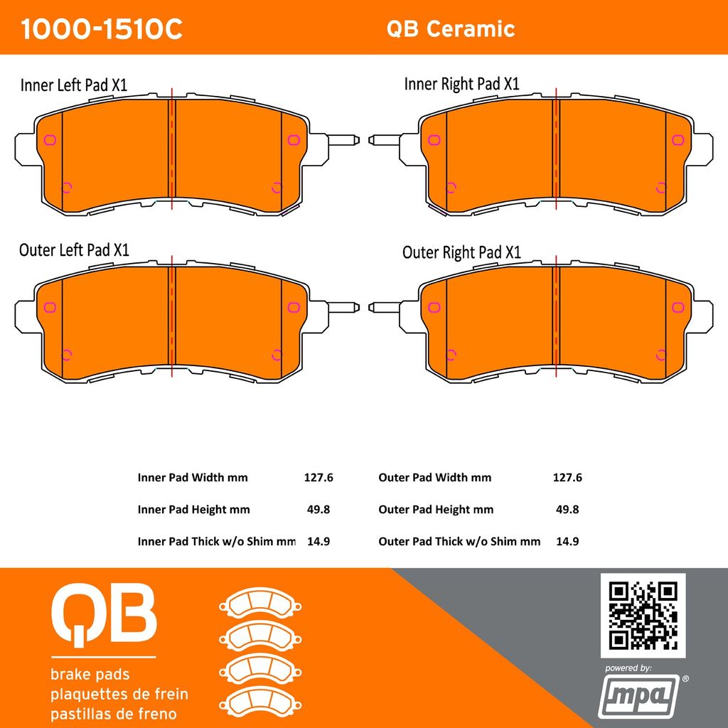 Quality-Built 1000-1510C - QB Ceramic Brake Pad Set