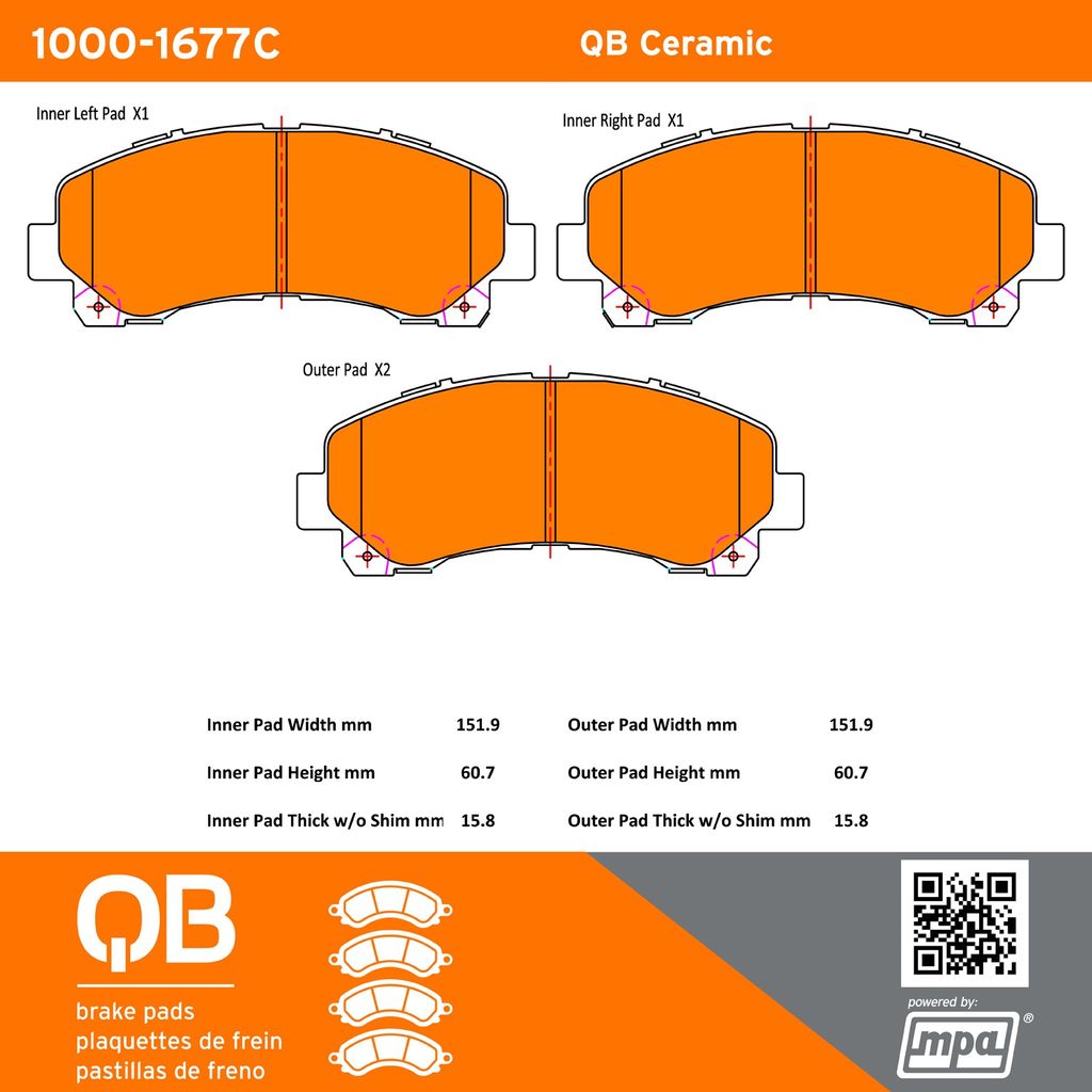 Quality-Built 1000-1677C - QB Ceramic Brake Pad Set