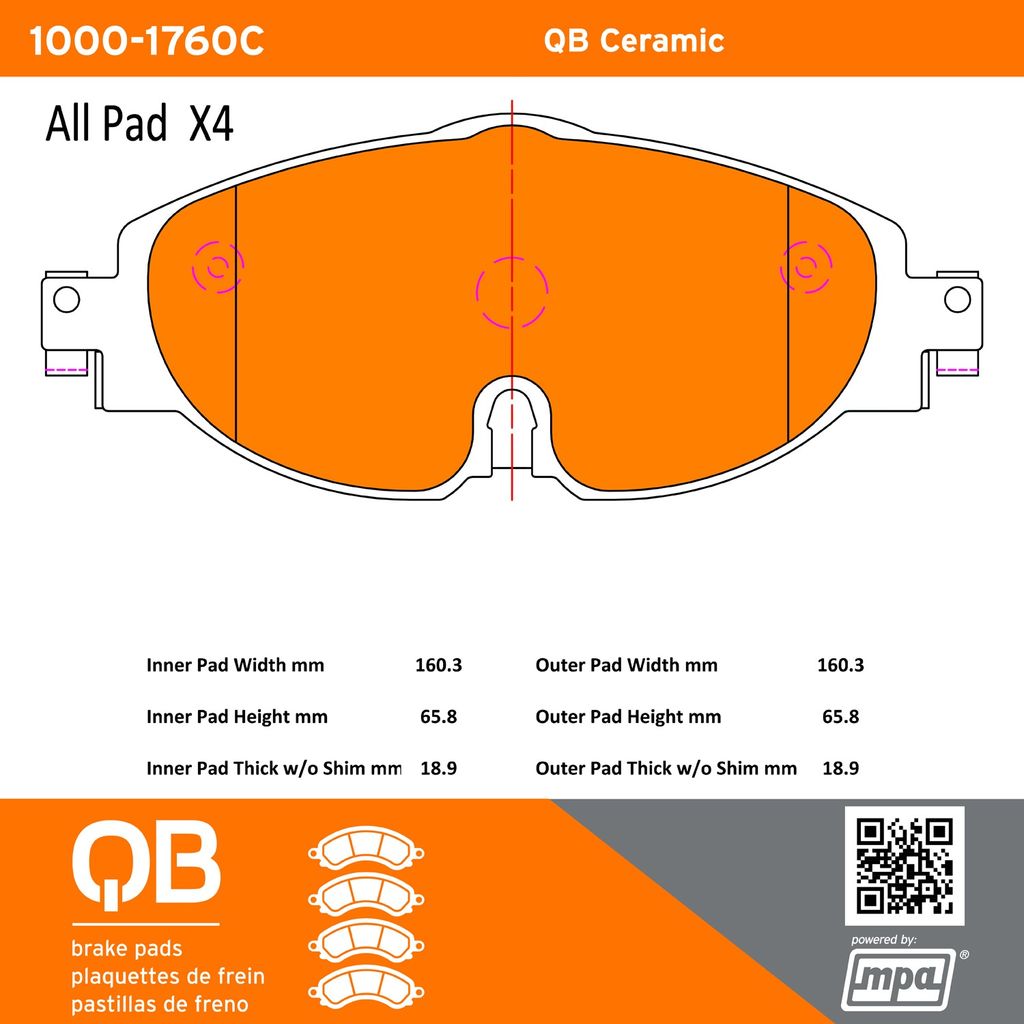 Quality-Built 1000-1760C - QB Ceramic Brake Pad Set