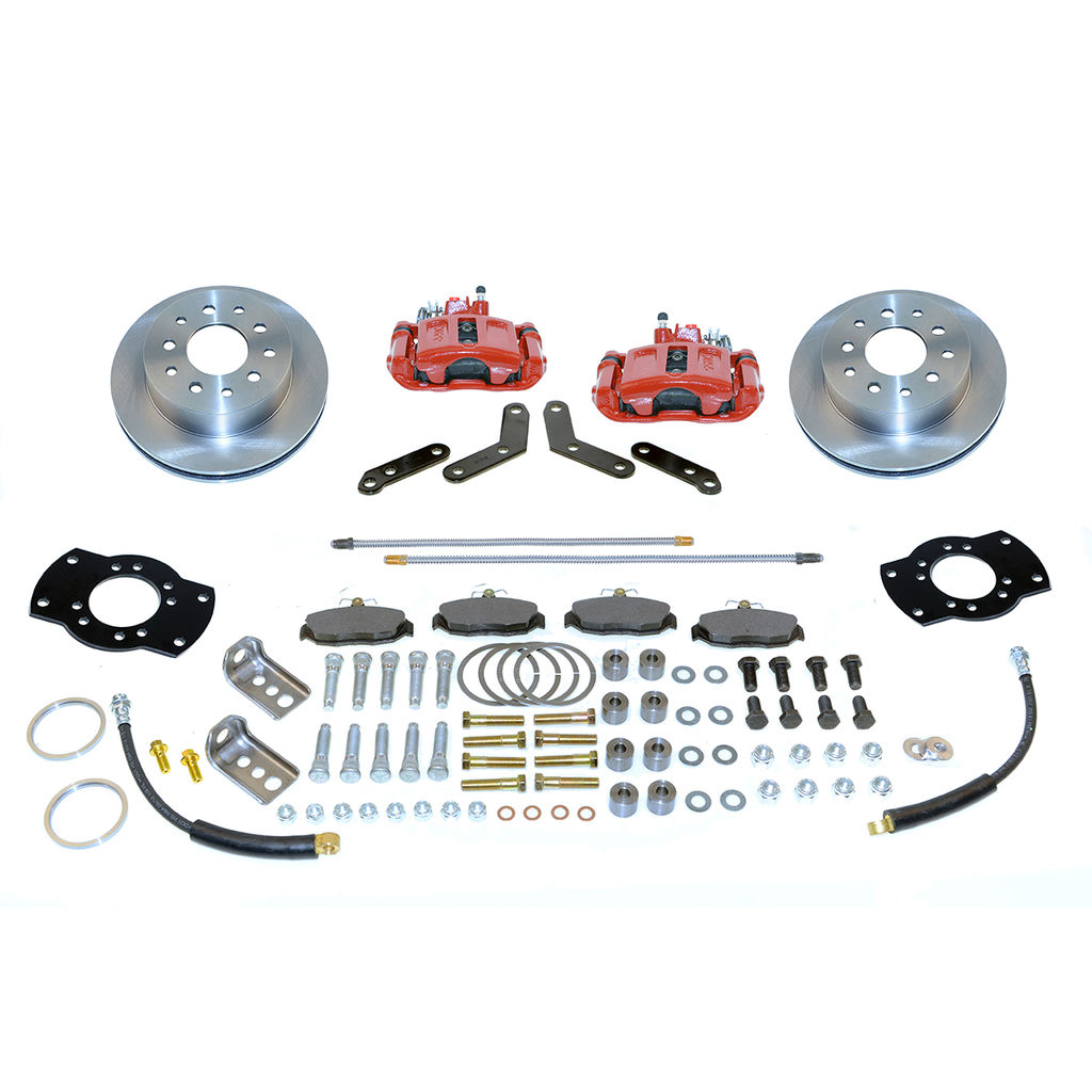 SSBC-USA A117-1R - New Direct Fit Rear Drum to Disc Brake Conversion Kit w/ Rotors, Red