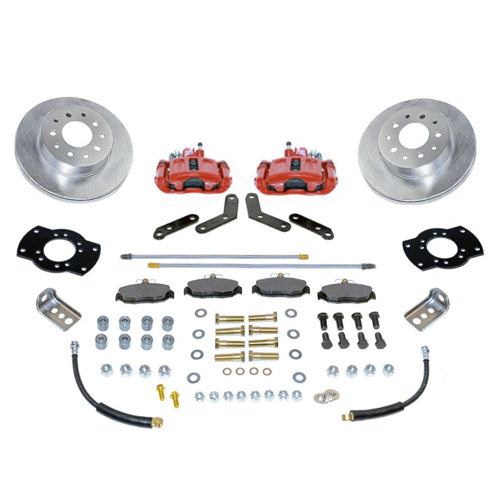 SSBC-USA A125-1R - New Direct Fit Rear Drum to Disc Brake Conversion Kit w/ Rotors, Red