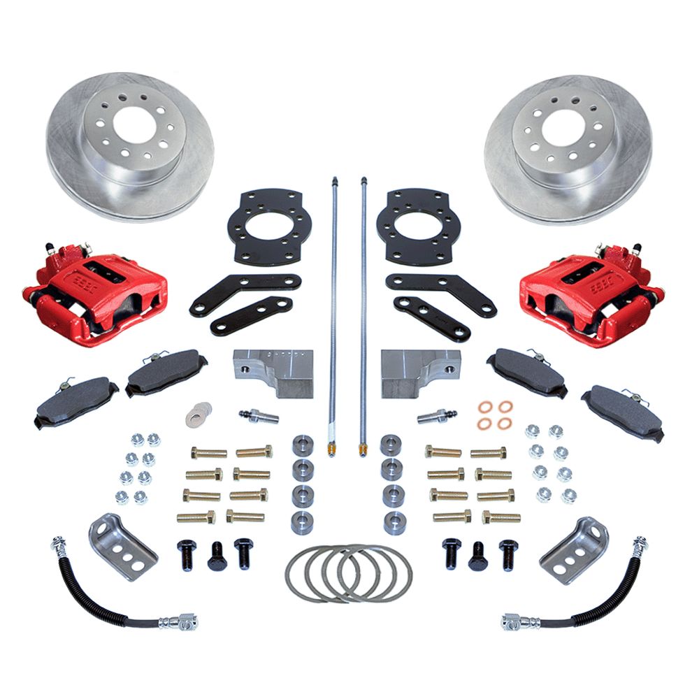 SSBC-USA A125-3R - New Direct Fit Rear Drum to Disc Brake Conversion Kit w/ Rotors, Red