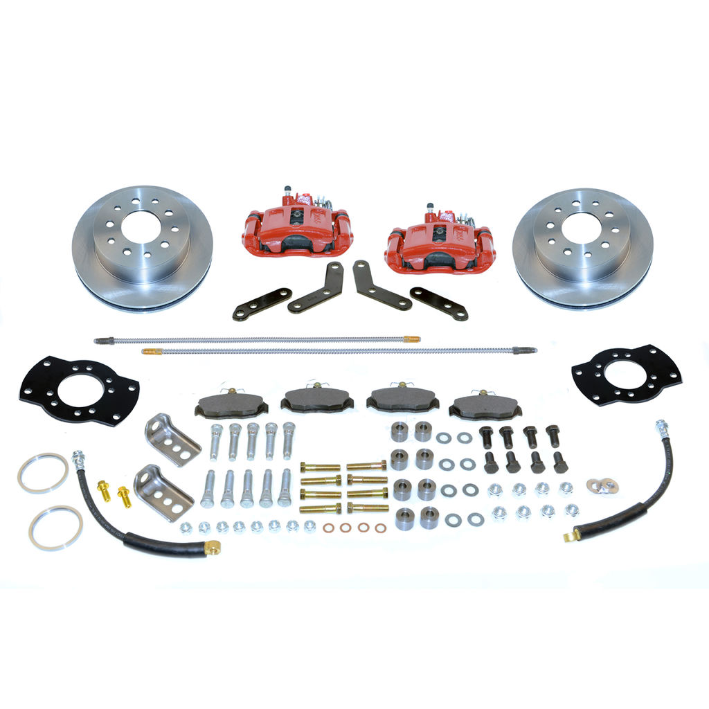 SSBC-USA A126-1R - New Direct Fit Rear Drum to Disc Brake Conversion Kit w/ Rotors, Red