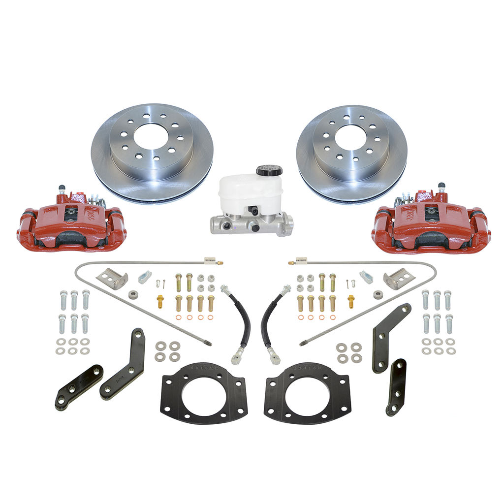 SSBC-USA A126-5R - New Direct Fit Rear Drum to Disc Brake Conversion Kit w/ Rotors, Red
