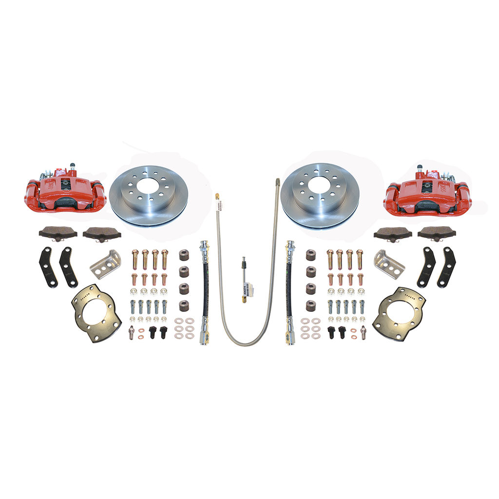 SSBC-USA A136-1R - New Direct Fit Rear Drum to Disc Brake Conversion Kit w/ Rotors, Red