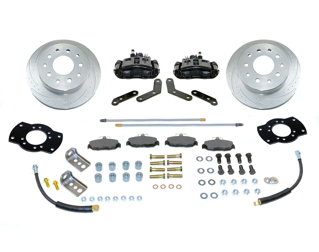 SSBC-USA A158-1BK-DS - Rear Disc Brake Conversion Kit with built-in parking brake assembly, black, w/ performance rotor upgrade