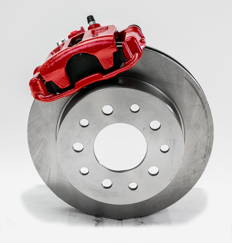 SSBC-USA A158R-DS - Rear Disc Brake Conversion Kit with built-in parking brake assembly, red, w/ performance rotor upgrade