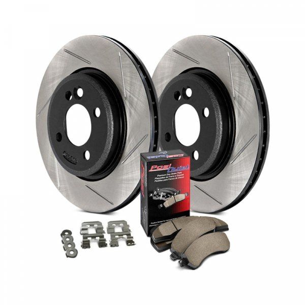 Left StopTech 126.22027SL Sport Slotted Rotor 