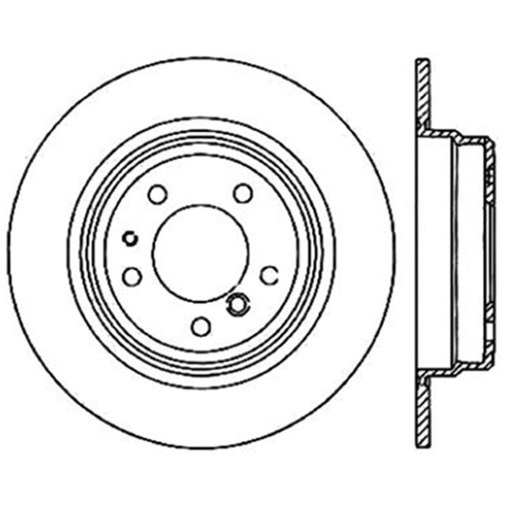 Stoptech 127.34025CL - Sportstop Cryo Drilled and Slotted Brake Rotor