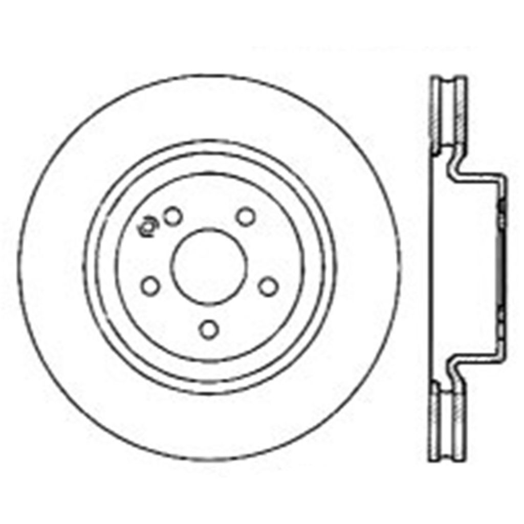 Stoptech 127.35080CL - Sportstop Cryo Drilled and Slotted Brake Rotor