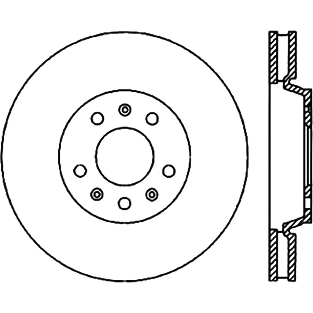 Stoptech 127.62070R - Sport Drilled and Slotted Brake Rotor