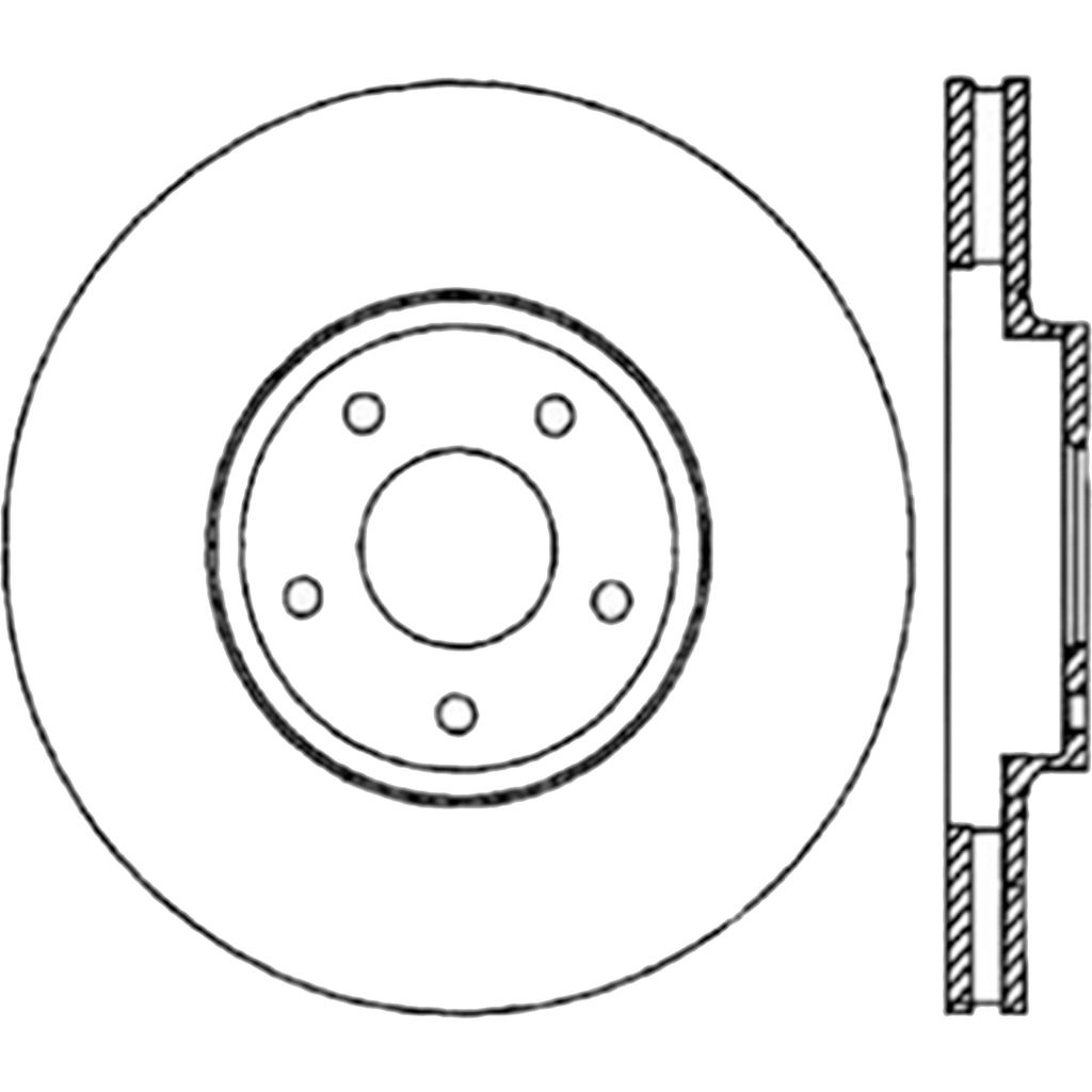 Stoptech 128.42075L - Sport Cross Drilled Brake Rotor