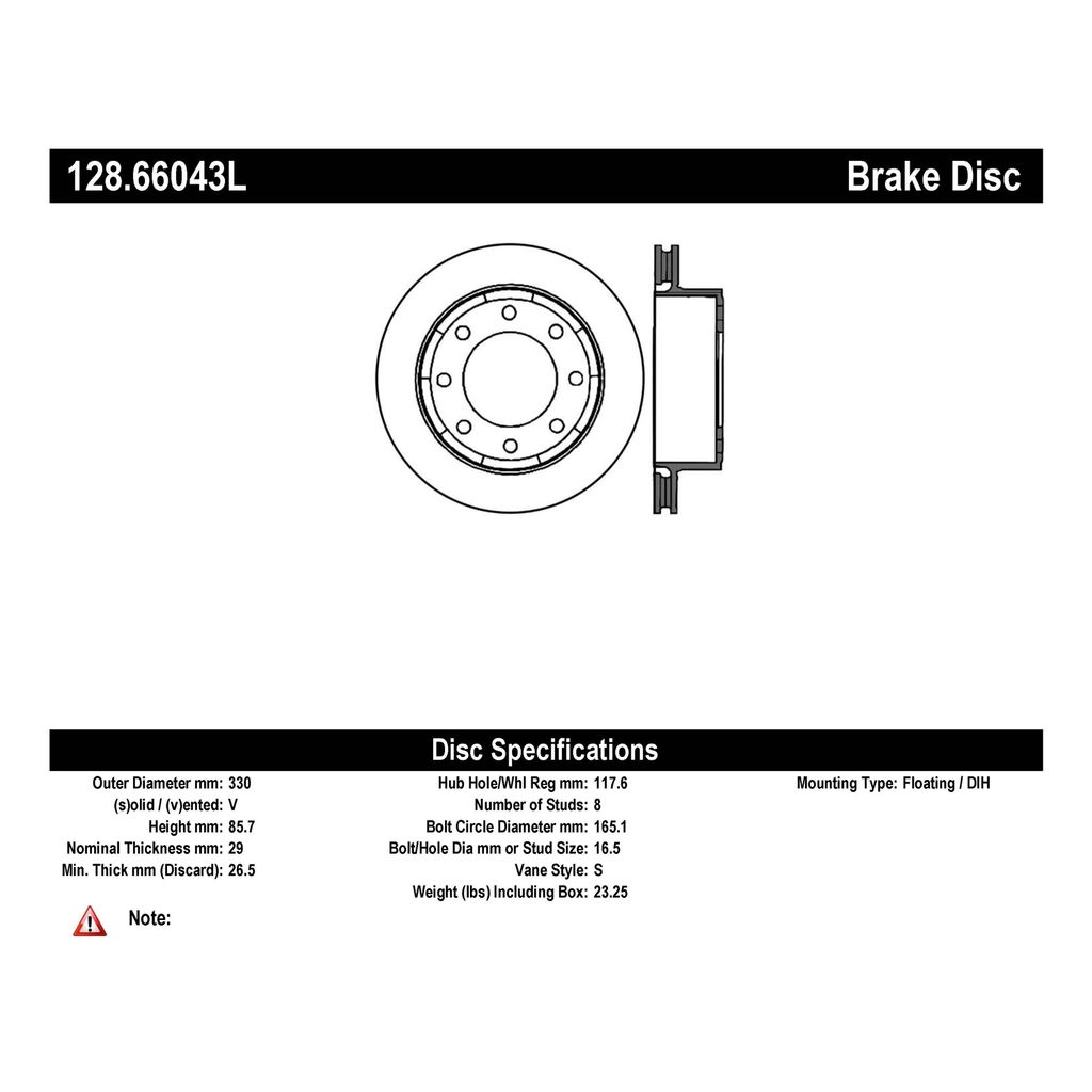 Stoptech 128.66043L - Sport Cross Drilled Brake Rotor