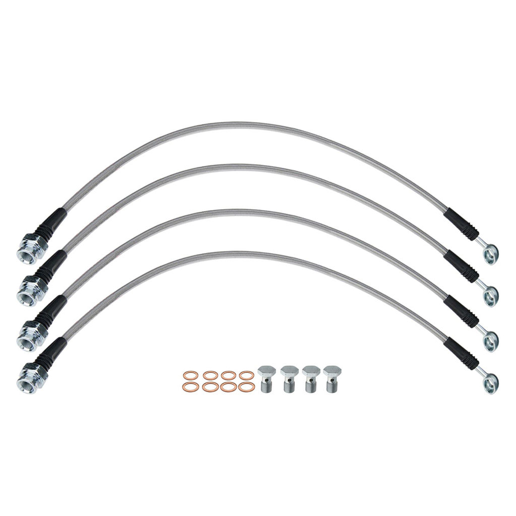 Techna-Fit AUDI-1325 - Stainless Steel Brake Line Kit for Audi Front and Rear, 4 Brake Lines
